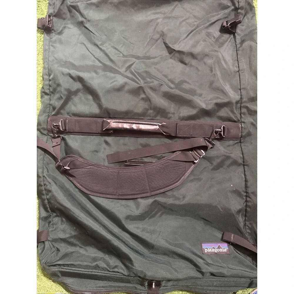VTG Patagonia Travel Hanging Garment Trifold Bag Shoulder Strap‎ Full Zip Green